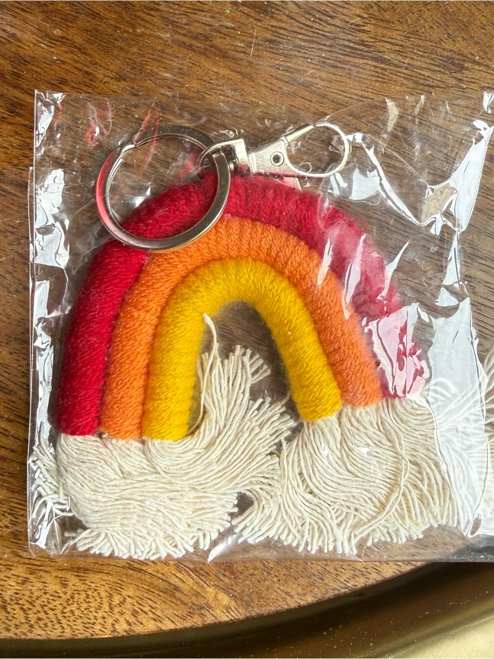 Rainbow Keychain or Bag Charm- Red, Orange & Yellow